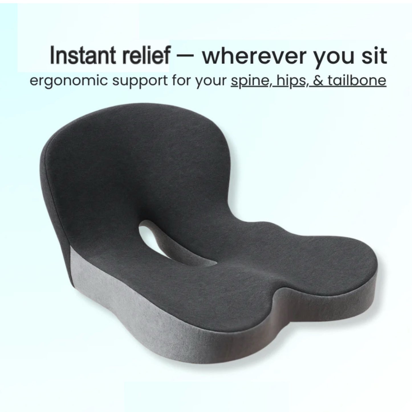 Ergonomic 2-in-1 seat cushion