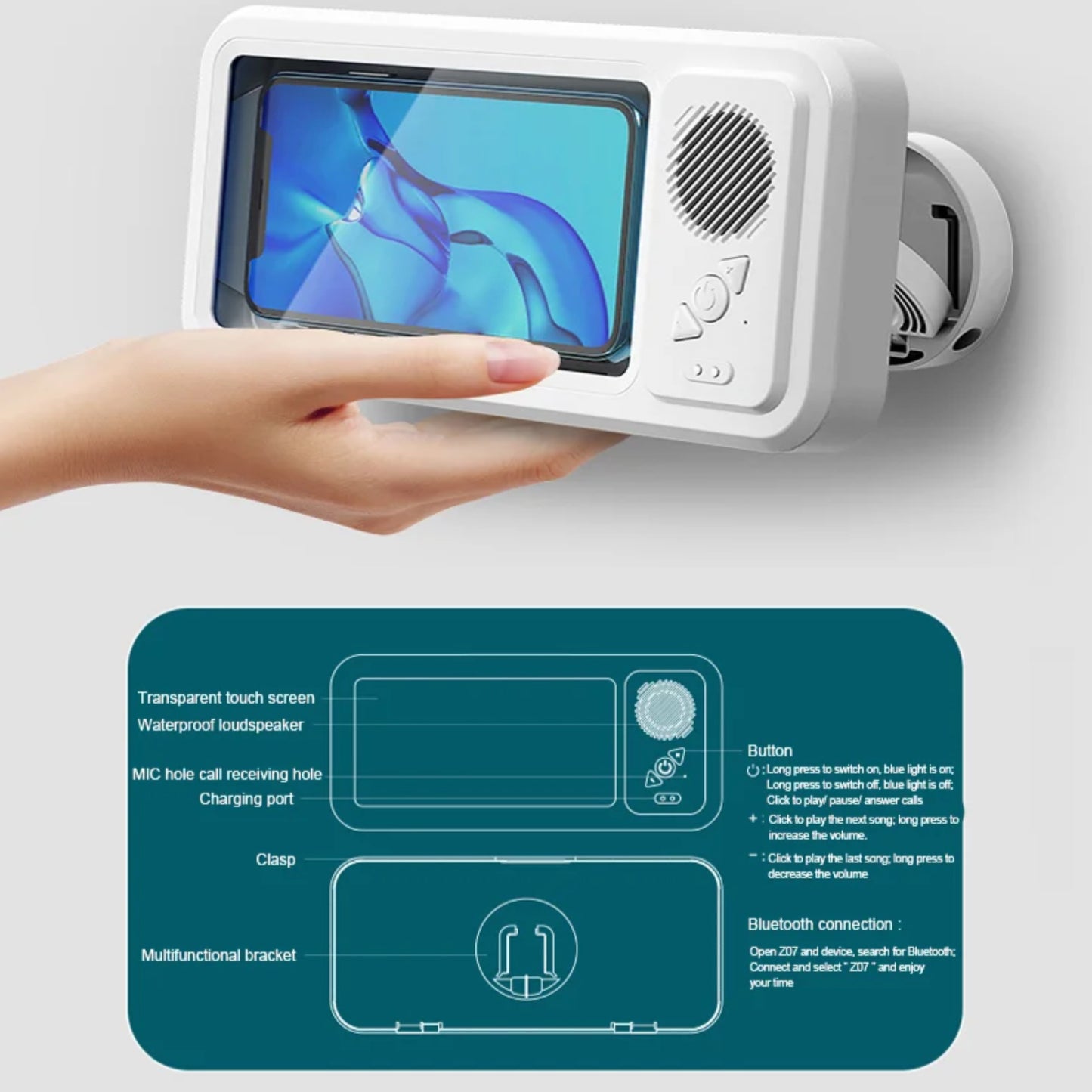 2-in-1 Shower Phone Holder