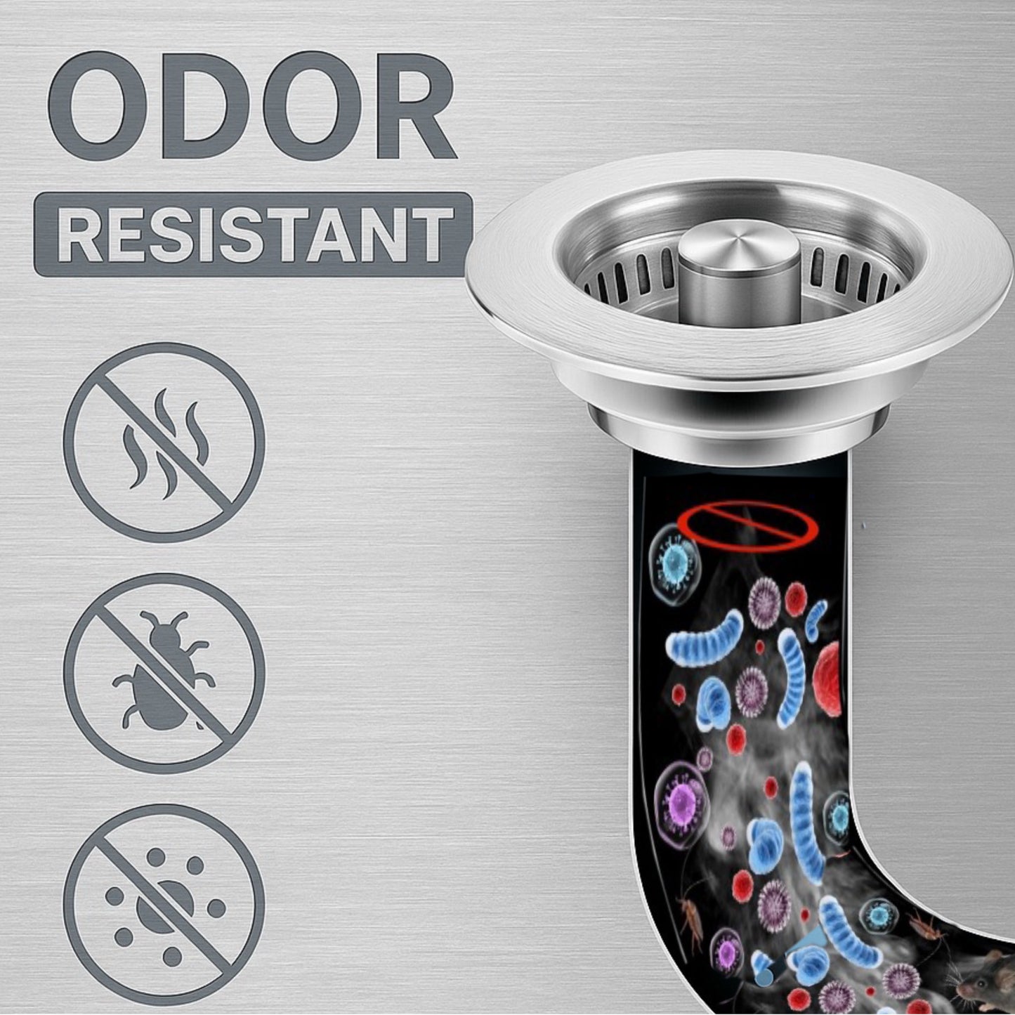 AquaPress™— 3-in-1 Drain Strainer & Stopper